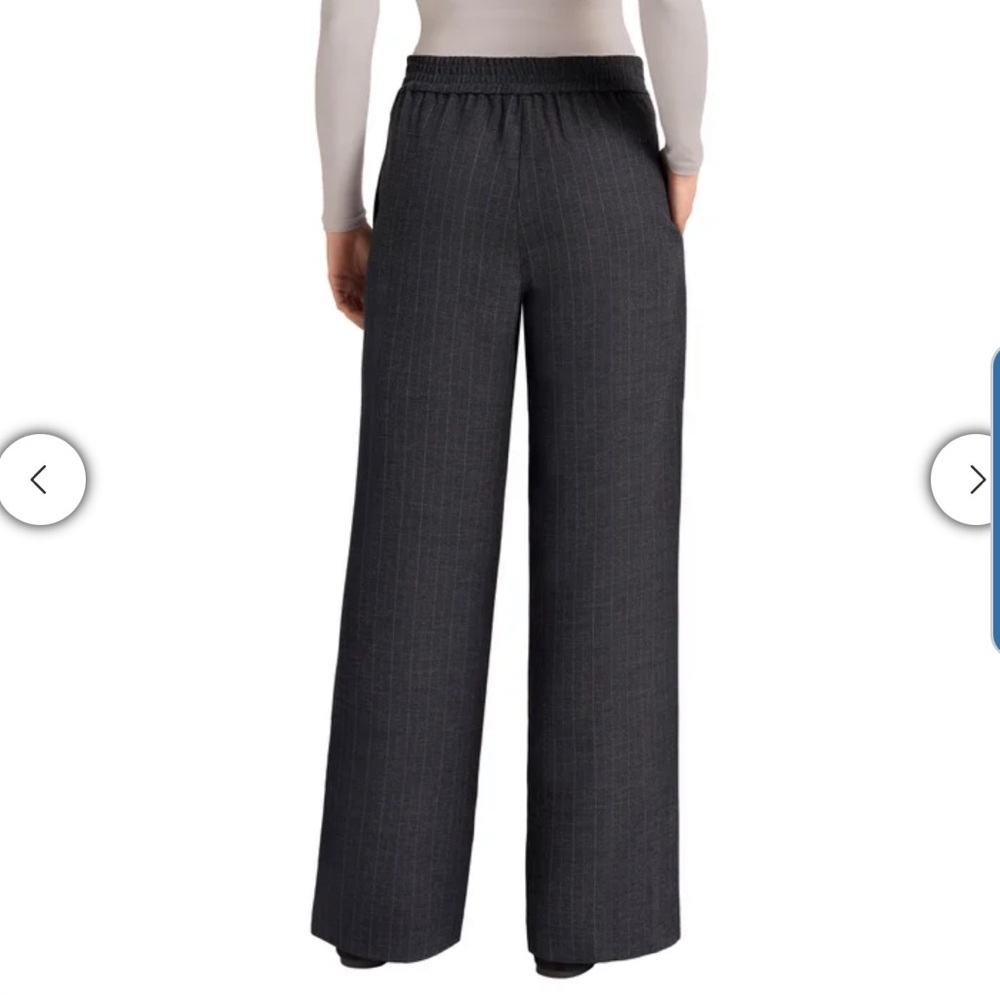 NWT Women’s Matty M Blue Pinstripe Wide-Leg Pull-On Pants - Picture 3 of 4